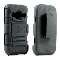 ZTE Concord 2 Z730 Armor Shell Holster Combo Case (Black)